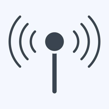 Simge Sinyal Akımı. Podcast sembolüyle ilgili. Kabartma tarzı. Basit dizayn edilebilir. Basit resimleme