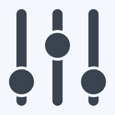 Simge Müzik Ayarlayıcısı. Podcast sembolüyle ilgili. Kabartma tarzı. Basit dizayn edilebilir. Basit resimleme