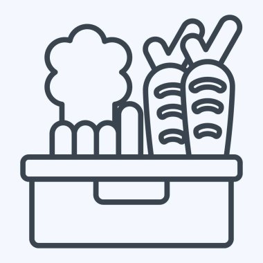 İkon Sebze. Vegan sembolüyle ilgili. Sıra tarzı. Basit dizayn edilebilir. Basit resimleme