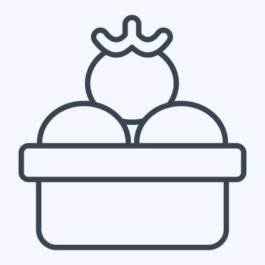 Simge domates. Vegan sembolüyle ilgili. Sıra tarzı. Basit dizayn edilebilir. Basit resimleme