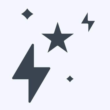 Simge kıvılcımları. Sihirli sembolle ilgili. Kabartma tarzı. Basit dizayn edilebilir. Basit resimleme