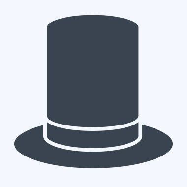 Simge Silindir Şapka. Sihirli sembolle ilgili. Kabartma tarzı. Basit dizayn edilebilir. Basit resimleme