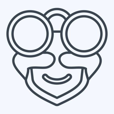 Simge güneş gözlüğü. Hipster sembolüyle ilgili. Sıra tarzı. Basit dizayn edilebilir. Basit resimleme