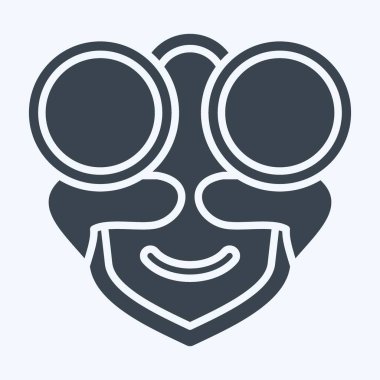 Simge güneş gözlüğü. Hipster sembolüyle ilgili. Kabartma tarzı. Basit dizayn edilebilir. Basit resimleme