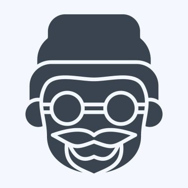 Simge Beanne. Hipster sembolüyle ilgili. Kabartma tarzı. Basit dizayn edilebilir. Basit resimleme