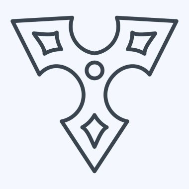 Simge Shuriken. Silah sembolüyle ilgili. Sıra tarzı. Basit dizayn edilebilir. Basit resimleme