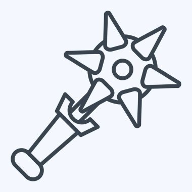 Simge Mace. Silah sembolüyle ilgili. Sıra tarzı. Basit dizayn edilebilir. Basit resimleme