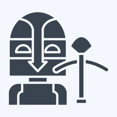 İkon yaylı tüfek. Ortaçağ sembolüyle ilgili. Kabartma tarzı. Basit dizayn edilebilir. Basit resimleme