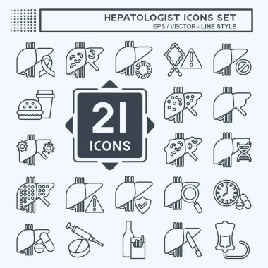 Simge bilimci Hepatolojist. Sağlık sembolüyle ilgili. Sıra tarzı. Basit dizayn edilebilir. Basit resimleme