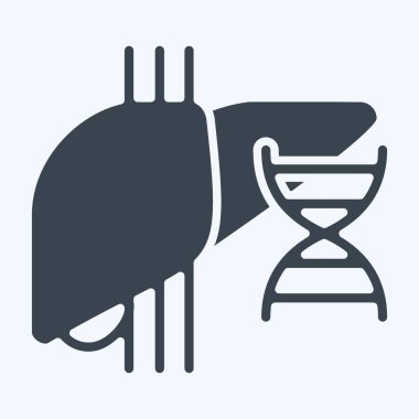 Simge Karaciğer Kisti. Hepatolojist sembolüyle ilgili. Kabartma tarzı. Basit dizayn edilebilir. Basit resimleme