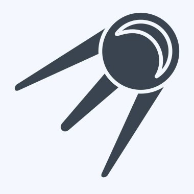 Simge Sputnik. Uydu sembolüyle ilgili. Kabartma tarzı. Basit dizayn edilebilir. Basit resimleme