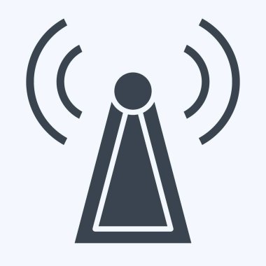 Simge Anten Kulesi. Uydu sembolüyle ilgili. Kabartma tarzı. Basit dizayn edilebilir. Basit resimleme