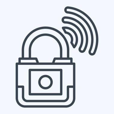 Akıllı Anahtarsız Simge. Smart Home sembolüyle ilgili. Sıra tarzı. Basit dizayn edilebilir. Basit resimleme