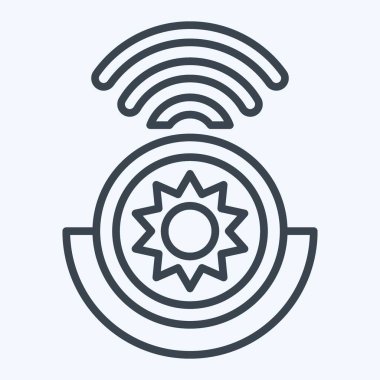 Simge Işığı Algılayıcı. Smart Home sembolüyle ilgili. Sıra tarzı. Basit dizayn edilebilir. Basit resimleme