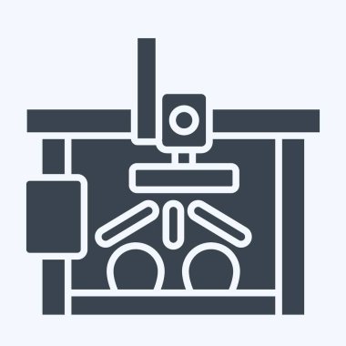 Simge Çiftlik Robotu. Smart Home sembolüyle ilgili. Kabartma tarzı. Basit dizayn edilebilir. Basit resimleme