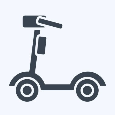 Icon Elektrikli Scooter. Smart Home sembolüyle ilgili. Kabartma tarzı. Basit dizayn edilebilir. Basit resimleme