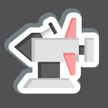 Etiket Roketi. Anaokulu sembolüyle ilgili. Basit dizayn edilebilir. Basit resimleme