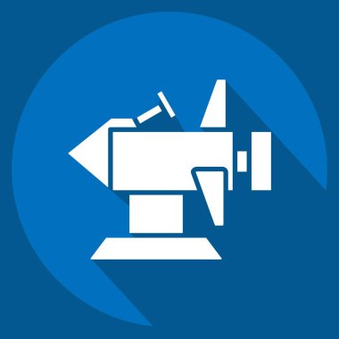 Simge Roketi. Anaokulu sembolüyle ilgili. Uzun gölge tarzı. Basit dizayn edilebilir. Basit resimleme