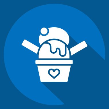 İkon dondurması. Anaokulu sembolüyle ilgili. Uzun gölge tarzı. Basit dizayn edilebilir. Basit resimleme