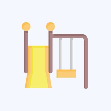 Simge Kaydırağı. Anaokulu sembolüyle ilgili. Düz stil. Basit dizayn edilebilir. Basit resimleme