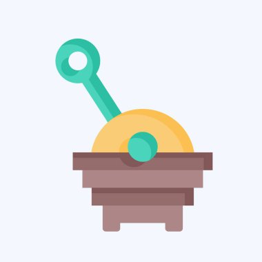 Simge Kovası. Anaokulu sembolüyle ilgili. Düz stil. Basit dizayn edilebilir. Basit resimleme