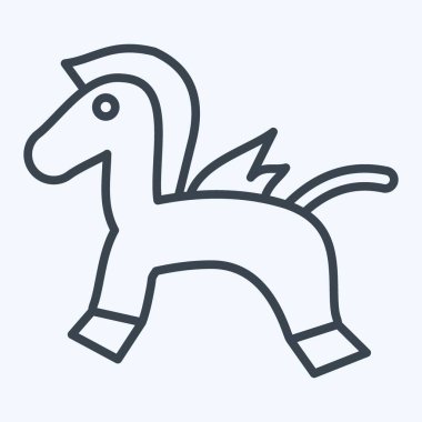 İkon Sallanan At. Anaokulu sembolüyle ilgili. Sıra tarzı. Basit dizayn edilebilir. Basit resimleme