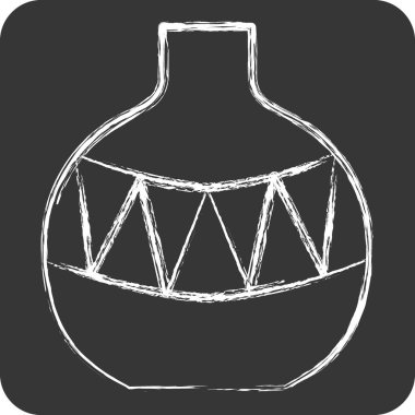 Simge vazosu. Kenya sembolüyle ilgili. Tebeşir stili. Basit dizayn edilebilir. Basit resimleme