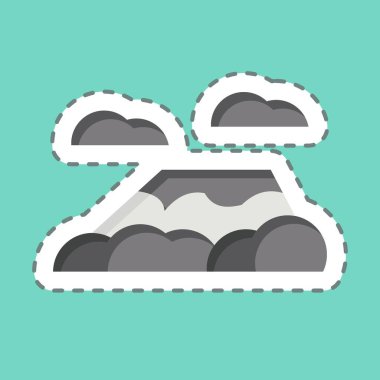 Etiket hattı Kilimanjaro Dağı 'nı kesti. Kenya sembolüyle ilgili. Basit dizayn edilebilir. Basit resimleme