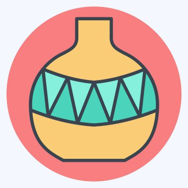 Simge vazosu. Kenya sembolüyle ilgili. renk arkadaşı stili. Basit dizayn edilebilir. Basit resimleme