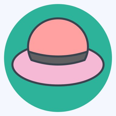 Simge Şapka. Kenya sembolüyle ilgili. renk arkadaşı stili. Basit dizayn edilebilir. Basit resimleme