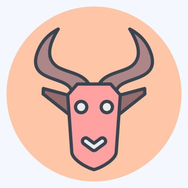 İkon Impala. Kenya sembolüyle ilgili. renk arkadaşı stili. Basit dizayn edilebilir. Basit resimleme