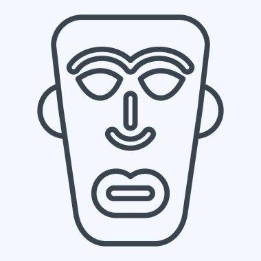 Icon Afrika Maskesi. Kenya sembolüyle ilgili. Sıra tarzı. Basit dizayn edilebilir. Basit resimleme