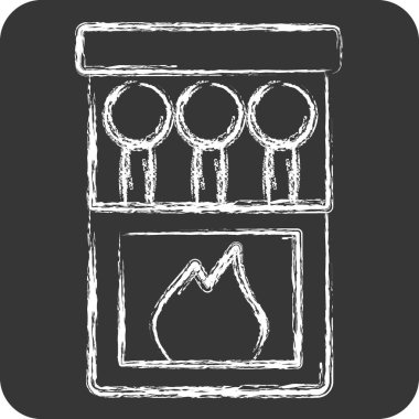 Simge Karşılaşması. Piknik sembolüyle ilgili. Tebeşir stili. Basit dizayn edilebilir. Basit resimleme