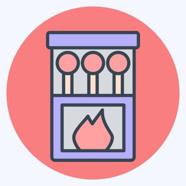 Simge Karşılaşması. Piknik sembolüyle ilgili. renk arkadaşı stili. Basit dizayn edilebilir. Basit resimleme