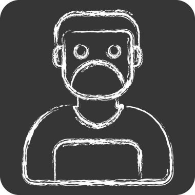 Simge cerrahı. Tıbbi sembolle ilgili. Tebeşir stili. Basit dizayn edilebilir. Basit resimleme