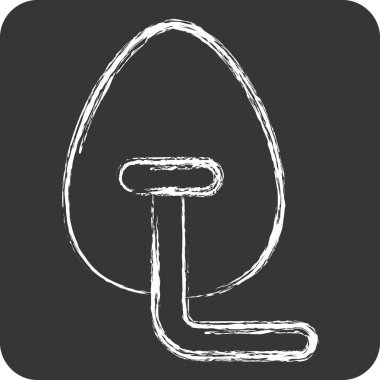 Simge Oksijen Maskesi. Tıbbi sembolle ilgili. Tebeşir stili. Basit dizayn edilebilir. Basit resimleme