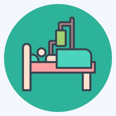 İkon Hastahanesi. Tıbbi sembolle ilgili. renk arkadaşı stili. Basit dizayn edilebilir. Basit resimleme