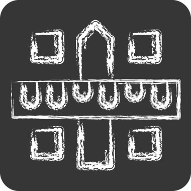 Simge Prototipi. Yaratıcı Kavram sembolüyle ilgili. Tebeşir stili. Basit dizayn edilebilir. Basit resimleme