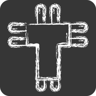 Simge Logosu Tasarımı. Yaratıcı Kavram sembolüyle ilgili. Tebeşir stili. Basit dizayn edilebilir. Basit resimleme