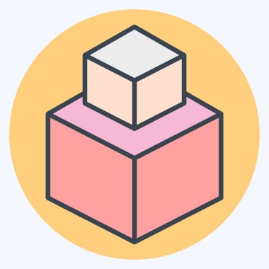 Simge 3 boyutlu modelleme. Yaratıcı Kavram sembolüyle ilgili. renk arkadaşı stili. Basit dizayn edilebilir. Basit resimleme