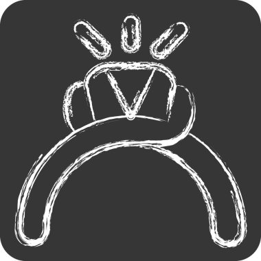 Simge halkası. Mücevher sembolüyle ilgili. Tebeşir stili. Basit dizayn edilebilir. Basit resimleme