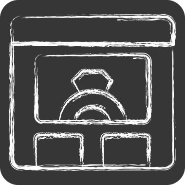 Simge İnternet Dükkanı. Mücevher sembolüyle ilgili. Tebeşir stili. Basit dizayn edilebilir. Basit resimleme