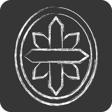 Simge mücevheri. Mücevher sembolüyle ilgili. Tebeşir stili. Basit dizayn edilebilir. Basit resimleme