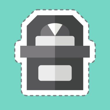 Çıkartma hattı Dükkan 'ı kesti. Mücevher sembolüyle ilgili. Basit dizayn edilebilir. Basit resimleme