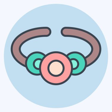 Simge bilekliği. Mücevher sembolüyle ilgili. renk arkadaşı stili. Basit dizayn edilebilir. Basit resimleme