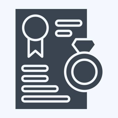 Simge Sertifikası. Mücevher sembolüyle ilgili. Kabartma tarzı. Basit dizayn edilebilir. Basit resimleme