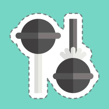 Çıkartma çizgisi Lolipop 'u kesti. Fast Food sembolüyle ilgili. Basit dizayn edilebilir. Basit resimleme