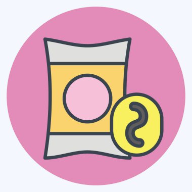 Simge Patates Gemileri. Fast Food sembolüyle ilgili. renk arkadaşı stili. Basit dizayn edilebilir. Basit resimleme