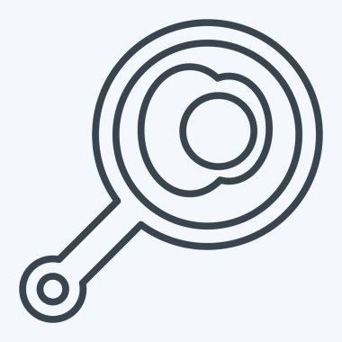 Icon sahanda yumurta. Fast Food sembolüyle ilgili. Sıra tarzı. Basit dizayn edilebilir. Basit resimleme