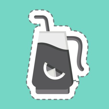 Çıkartma hattı erimiş suyu kesti. Kokteyllerle ilgili, içki sembolü. Basit dizayn edilebilir. Basit resimleme